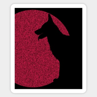 Minimalistic German Shepherd Sun Sticker